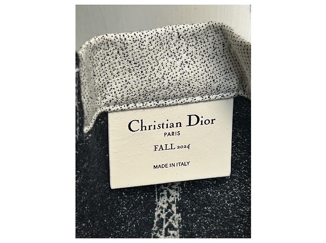 Borsa tote Christian Dior in cotone blu - vista 9