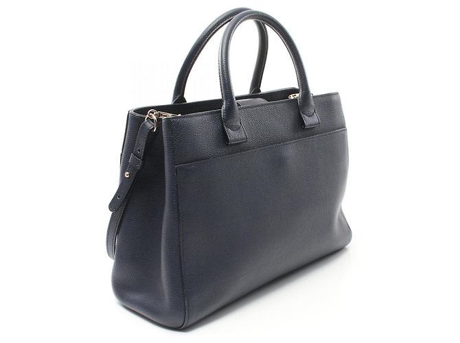 Executive Bolso tote ejecutivo de cuero Chanel azul marino - vista 5