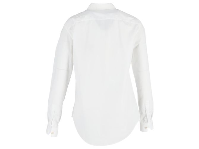 Camisa Oxford Saint Laurent en algodón blanco Crudo - vista 3