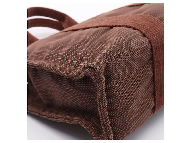 Hermès Borsa tote in nylon Aline PM Hermes marrone - vista 6