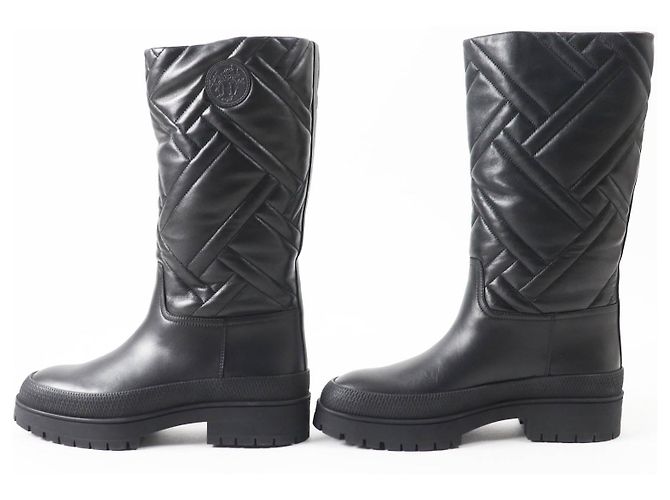 Hermès Hermes Fuji Ex Libris Lederstiefel schwarz 36.5 - Ansicht 4
