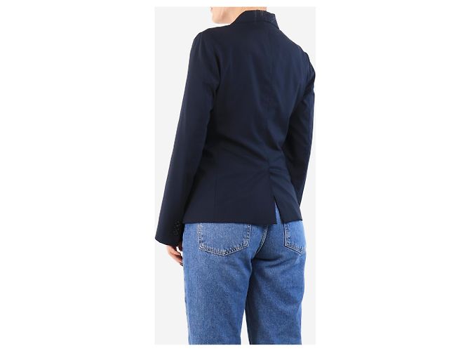 Aspesi Navy blue single-breasted wool jacket - size UK 8 - view 2
