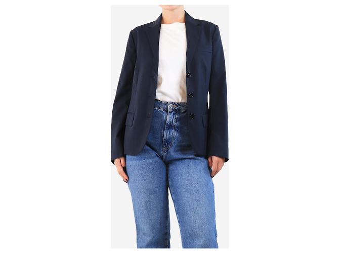 Aspesi Navy blue single-breasted wool jacket - size UK 8 - view 3