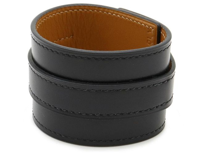 Hermès Drag Lederarmband Schwarz - Ansicht 2