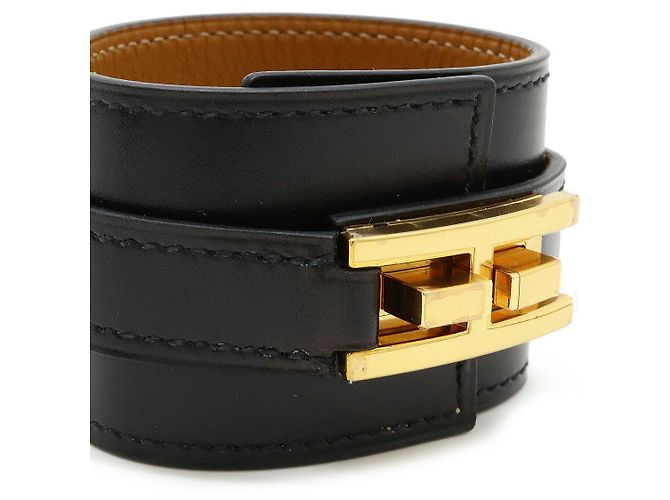 Hermès Drag Lederarmband Schwarz - Ansicht 3