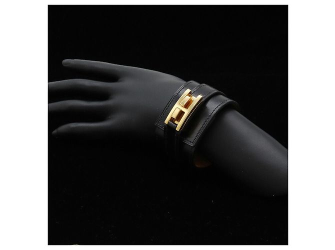 Hermès Drag Lederarmband Schwarz - Ansicht 6