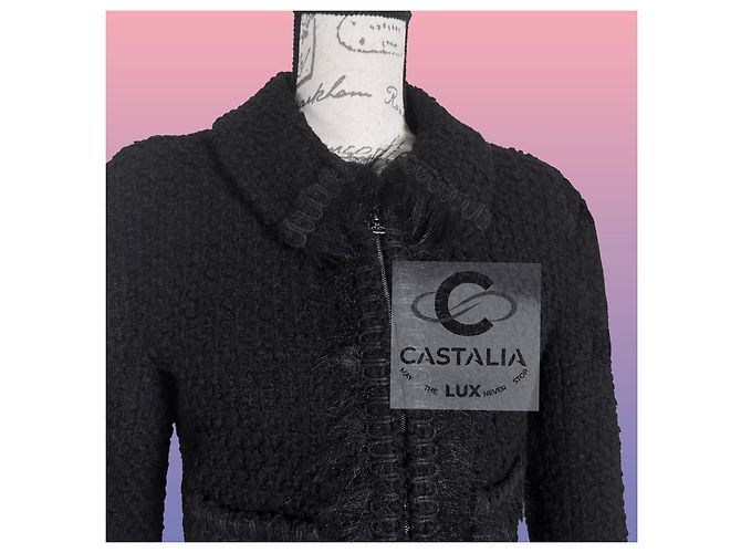 Chanel Neue Schwarze Tweed Arctic Reverie Jacke 38 FR - Ansicht 11