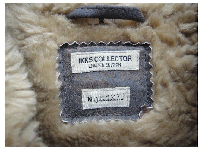 Manteau en cuir Ikks marron clair avec fausse fourrure - vue 3