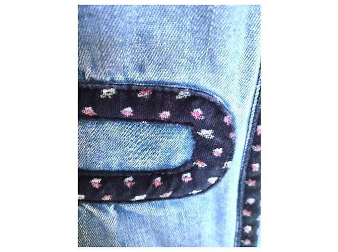 Marc Jacobs Trendy Folk Denim Jacke mit Samtdetails Blau - Ansicht 13