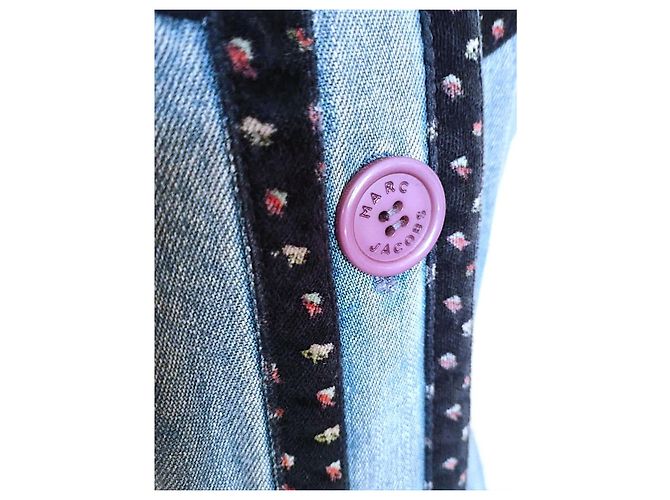 Marc Jacobs Trendy Folk Denim Jacke mit Samtdetails Blau - Ansicht 15