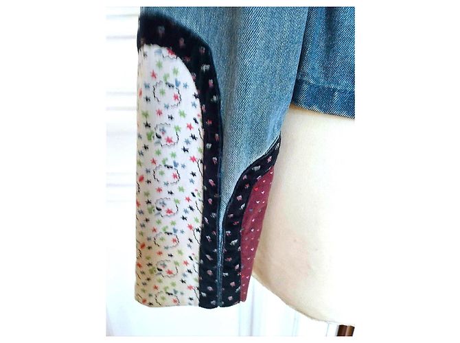 Marc Jacobs Trendy Folk Denim Jacke mit Samtdetails Blau - Ansicht 19