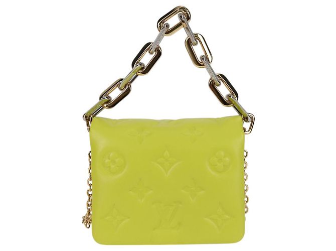 LOUIS VUITTON Monogram Emboss Coussin Borsa Cintura Borsa in Pelle 2way LV Auth 121504SM Giallo - vista 13