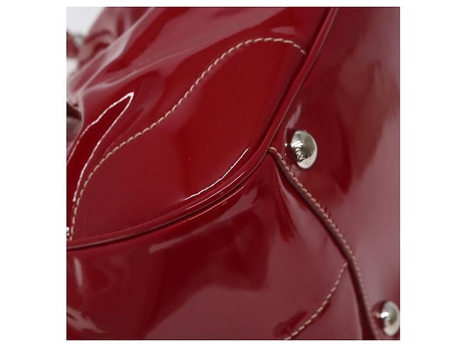 PRADA Borsa a Mano Smalto Rosso Argento Auth BA2814 - vista 15