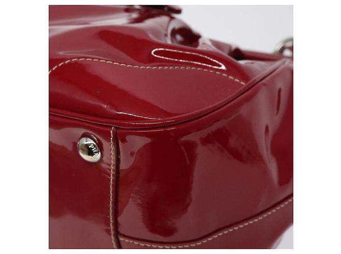 PRADA Borsa a Mano Smalto Rosso Argento Auth BA2814 - vista 16