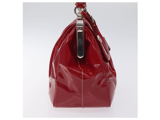 PRADA Borsa a Mano Smalto Rosso Argento Auth BA2814 - vista 3