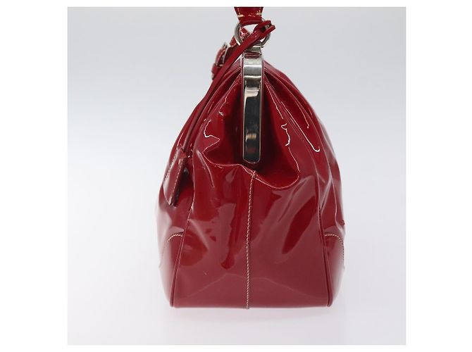 PRADA Borsa a Mano Smalto Rosso Argento Auth BA2814 - vista 4