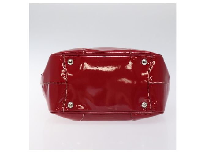 PRADA Borsa a Mano Smalto Rosso Argento Auth BA2814 - vista 5