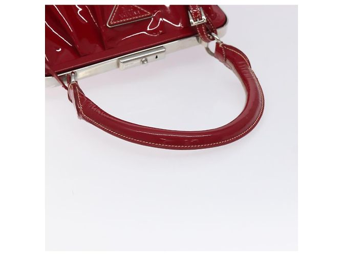 PRADA Borsa a Mano Smalto Rosso Argento Auth BA2814 - vista 7