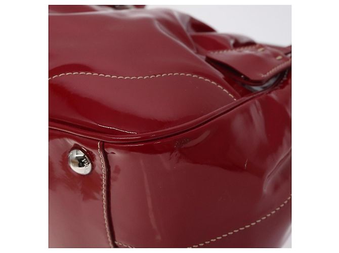 PRADA Borsa a Mano Smalto Rosso Argento Auth BA2814 - vista 8