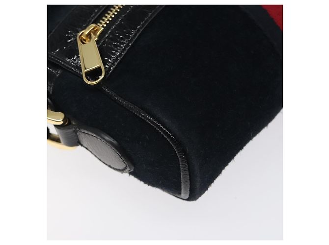 Borsa a spalla GUCCI Ofdea Sherry Line in suede blu navy e oro 517350 Auth BA2925 D'oro - vista 14