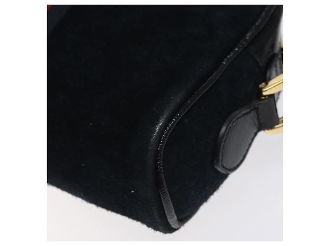 Borsa a spalla GUCCI Ofdea Sherry Line in suede blu navy e oro 517350 Auth BA2925 D'oro - vista 15