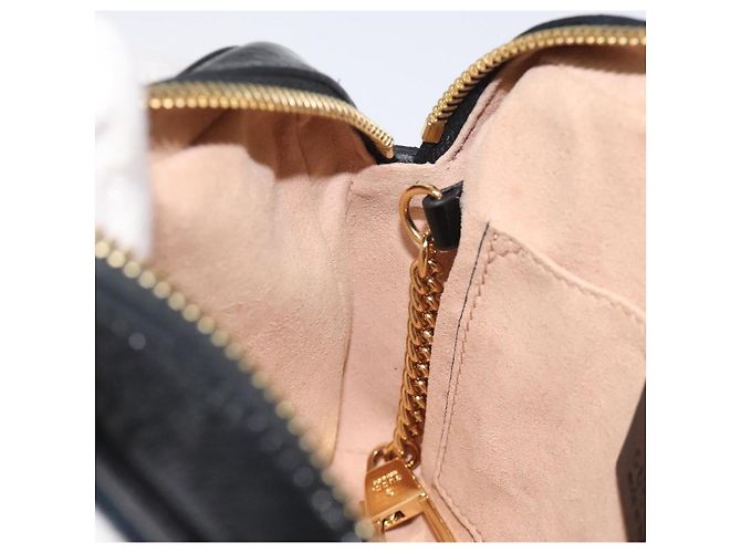 Borsa a spalla GUCCI Ofdea Sherry Line in suede blu navy e oro 517350 Auth BA2925 D'oro - vista 20