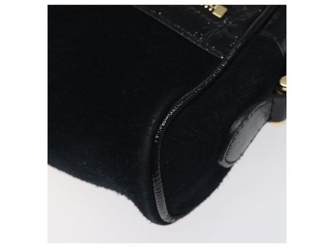 Borsa a spalla GUCCI Ofdea Sherry Line in suede blu navy e oro 517350 Auth BA2925 D'oro - vista 9