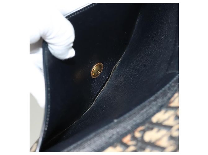Borsa a spalla in tela Trotter Christian Dior blu navy oro Auth BA2763 D'oro - vista 11