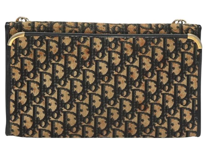 Borsa a spalla in tela Trotter Christian Dior blu navy oro Auth BA2763 D'oro - vista 13