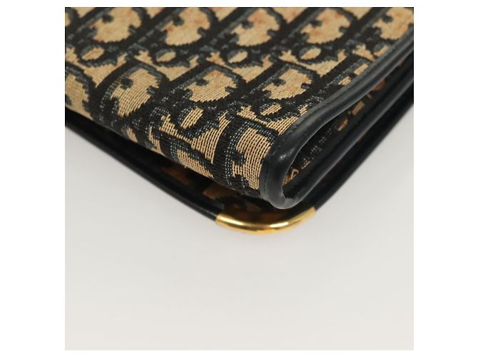 Borsa a spalla in tela Trotter Christian Dior blu navy oro Auth BA2763 D'oro - vista 15