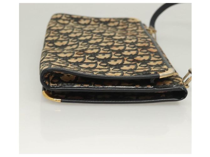 Borsa a spalla in tela Trotter Christian Dior blu navy oro Auth BA2763 D'oro - vista 3
