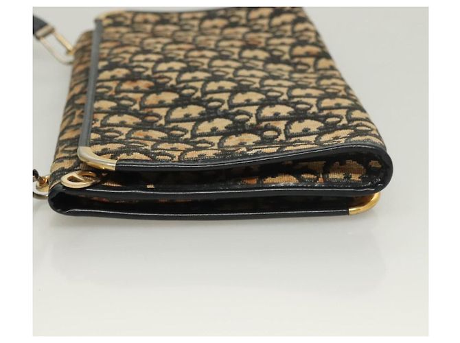 Borsa a spalla in tela Trotter Christian Dior blu navy oro Auth BA2763 D'oro - vista 4