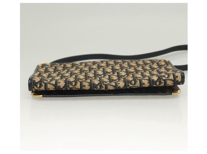 Borsa a spalla in tela Trotter Christian Dior blu navy oro Auth BA2763 D'oro - vista 5