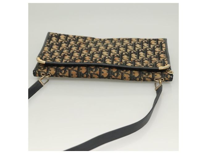 Borsa a spalla in tela Trotter Christian Dior blu navy oro Auth BA2763 D'oro - vista 6
