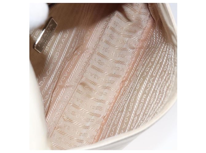 Prada Borsa a spalla in pelle beige Auth kk506 - vista 11