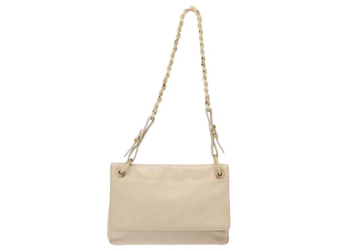 Prada Borsa a spalla in pelle beige Auth kk506 - vista 13