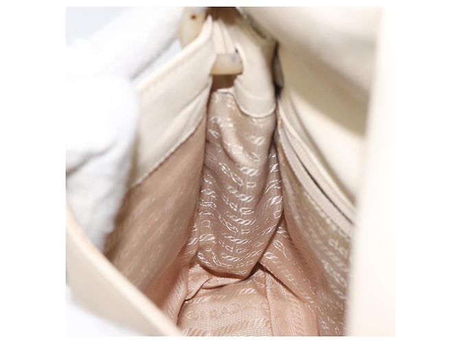 Prada Borsa a spalla in pelle beige Auth kk506 - vista 19