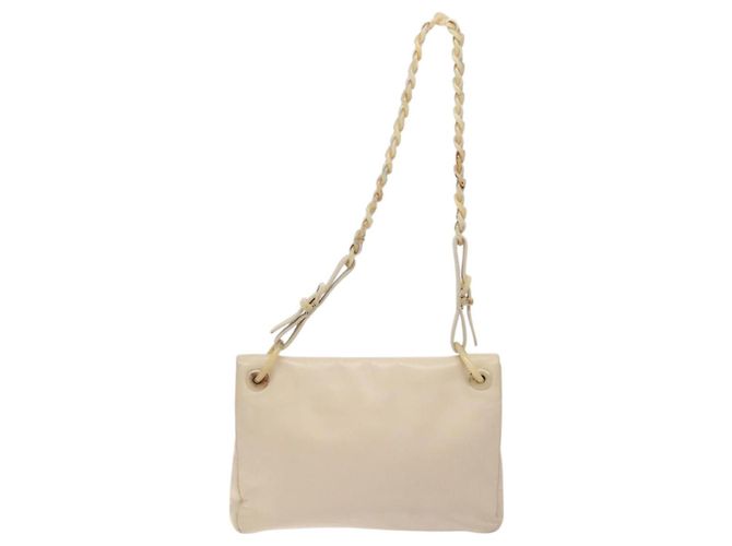 Prada Borsa a spalla in pelle beige Auth kk506 - vista 2