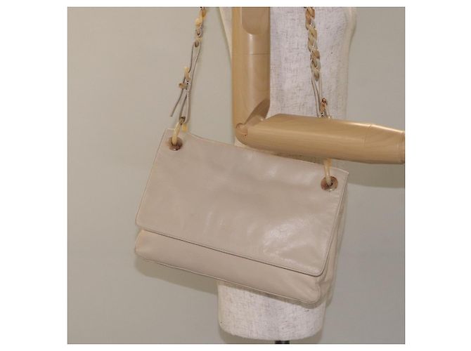 Prada Borsa a spalla in pelle beige Auth kk506 - vista 21