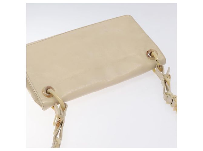 Prada Borsa a spalla in pelle beige Auth kk506 - vista 6