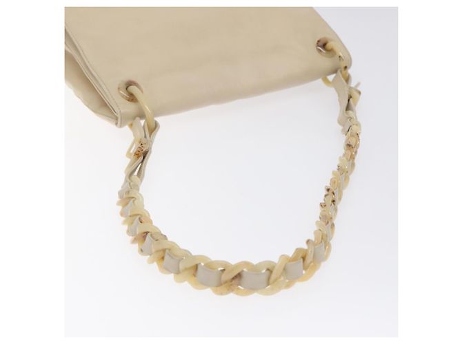 Prada Borsa a spalla in pelle beige Auth kk506 - vista 7