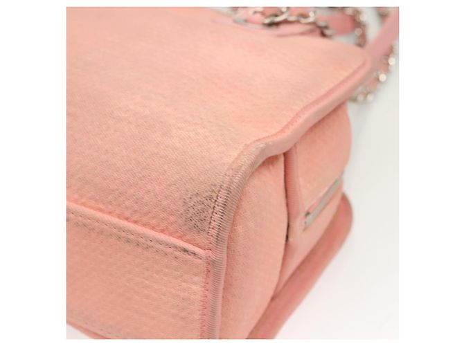 CHANEL Borsa a Mano in Tela e Pelle 2 in 1 Rosa Argento CC Auth BA2930 - vista 10