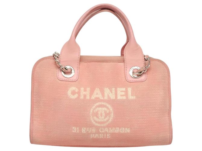 CHANEL Borsa a Mano in Tela e Pelle 2 in 1 Rosa Argento CC Auth BA2930 - vista 13