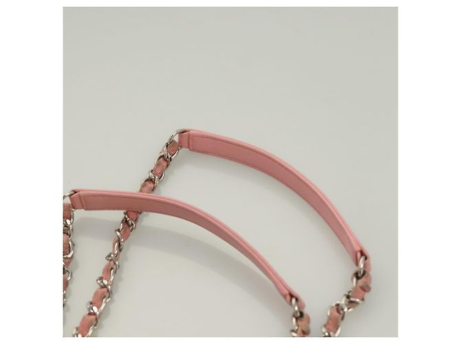 CHANEL Borsa a Mano in Tela e Pelle 2 in 1 Rosa Argento CC Auth BA2930 - vista 14