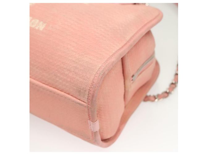 CHANEL Borsa a Mano in Tela e Pelle 2 in 1 Rosa Argento CC Auth BA2930 - vista 16