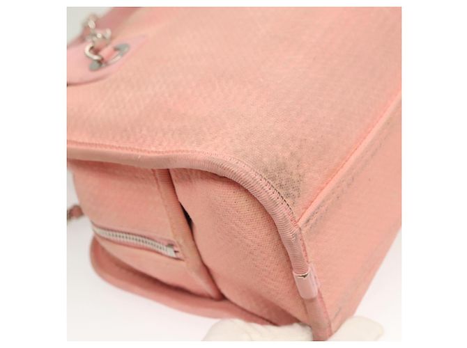 CHANEL Borsa a Mano in Tela e Pelle 2 in 1 Rosa Argento CC Auth BA2930 - vista 17
