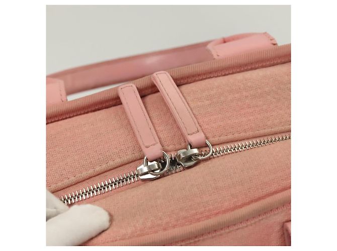 CHANEL Borsa a Mano in Tela e Pelle 2 in 1 Rosa Argento CC Auth BA2930 - vista 18