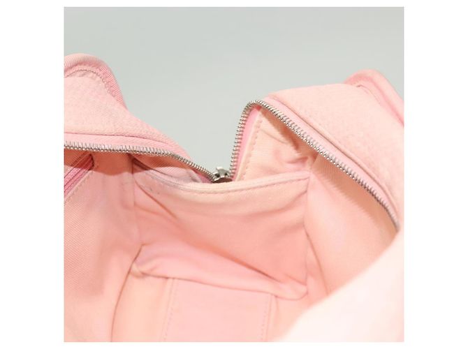 CHANEL Borsa a Mano in Tela e Pelle 2 in 1 Rosa Argento CC Auth BA2930 - vista 19