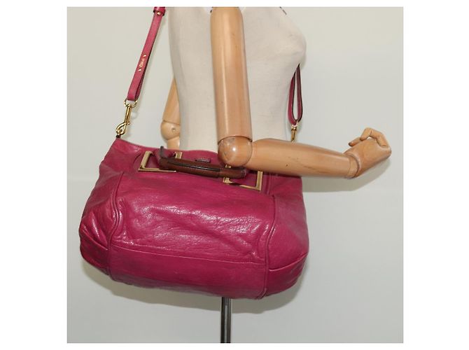 Chloé Etel Borsa a Mano in Pelle 2 vie Rosa Oro Auth BA2946 D'oro - vista 22
