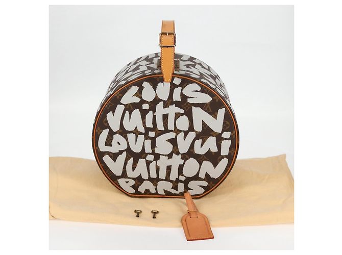 LOUIS VUITTON Monogram Graffiti Boite Shapo Bianco M92186 LV Auth 121505SV Monogramma - vista 12